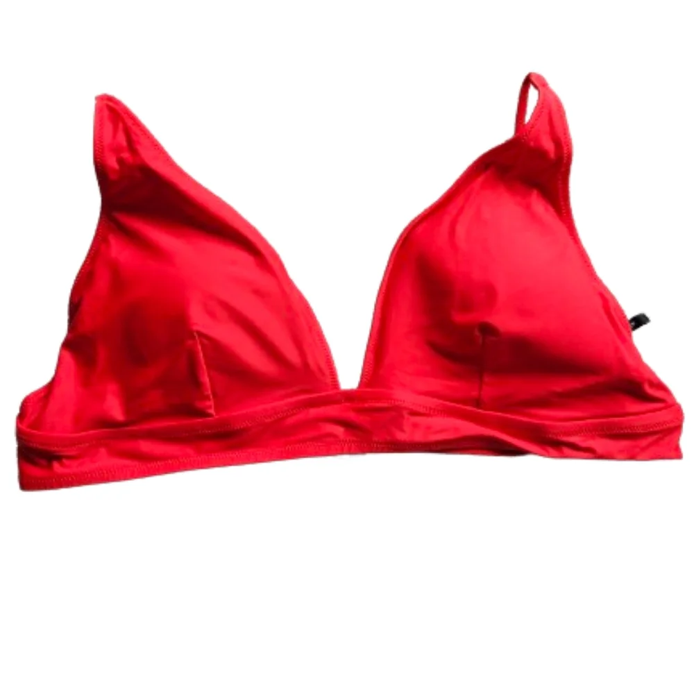 J.Crew plus v neck Moderate Coverage bikini top, 3XL, red